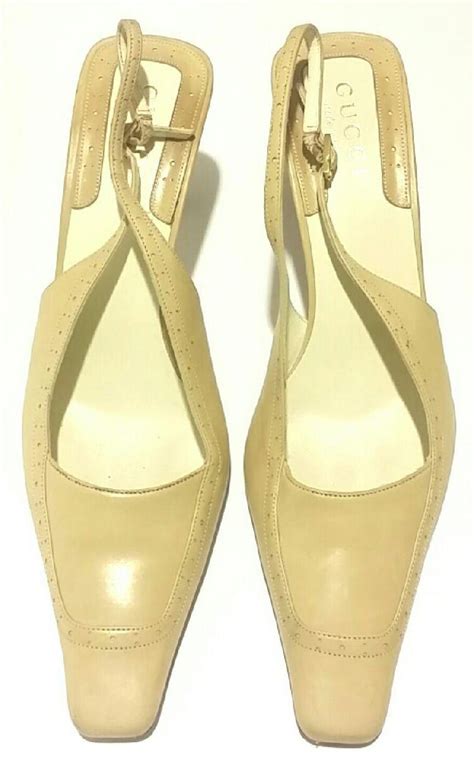 gucci vintage kitten heels|Gucci slingback heels.